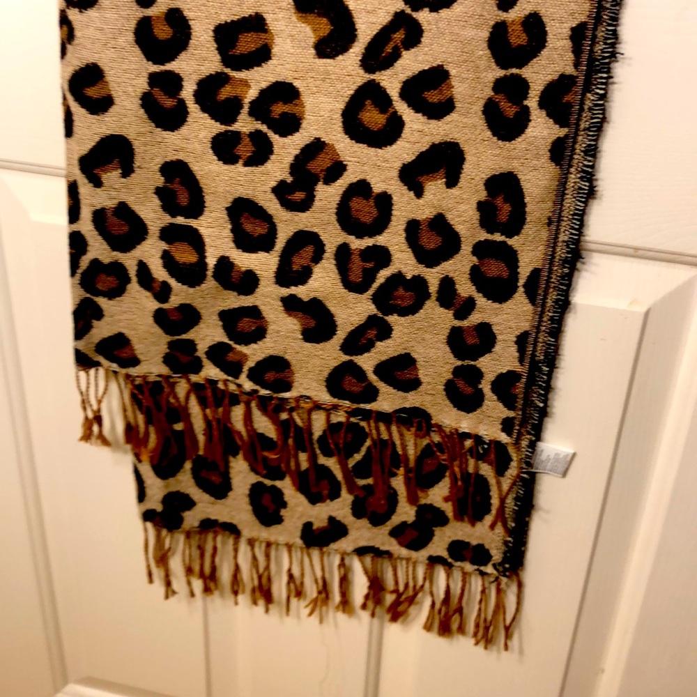 Leopard print wrap scarf